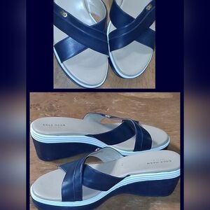 Cole Haan Women's Dark Blue Platform Sandals